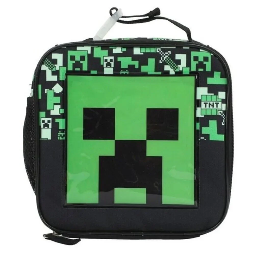Minecraft Lunch Bag Peeking In Lunch Box with Side Pocket NWT Gift Present Schoo